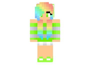 Really Cute Rainbow Girl Skin - Minecraft 1.14.3